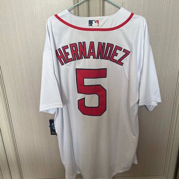 Boston Red Sox Hernandez Number #5 White Baseball Jersey - Picture 4 of 5